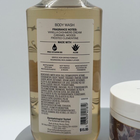 Snowflakes & Cashmere Body Wash 10 fl oz Body Butter 6.5 oz Bath & Body Works - Picture 3 of 7